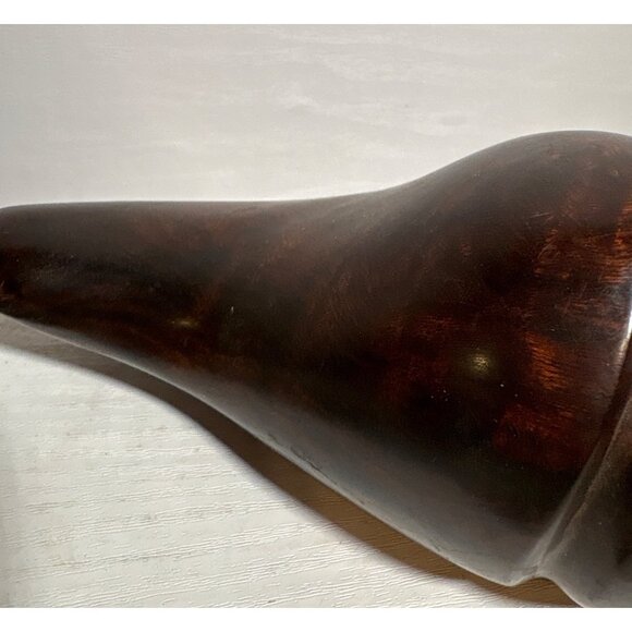 Wooden Conch Shell Hand Carved Polished Unique Decor Piece 7" Heavy Paperweight - Picture 5 of 10